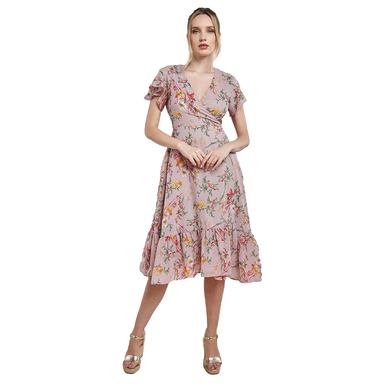 Robe portefeuille fiorata donna