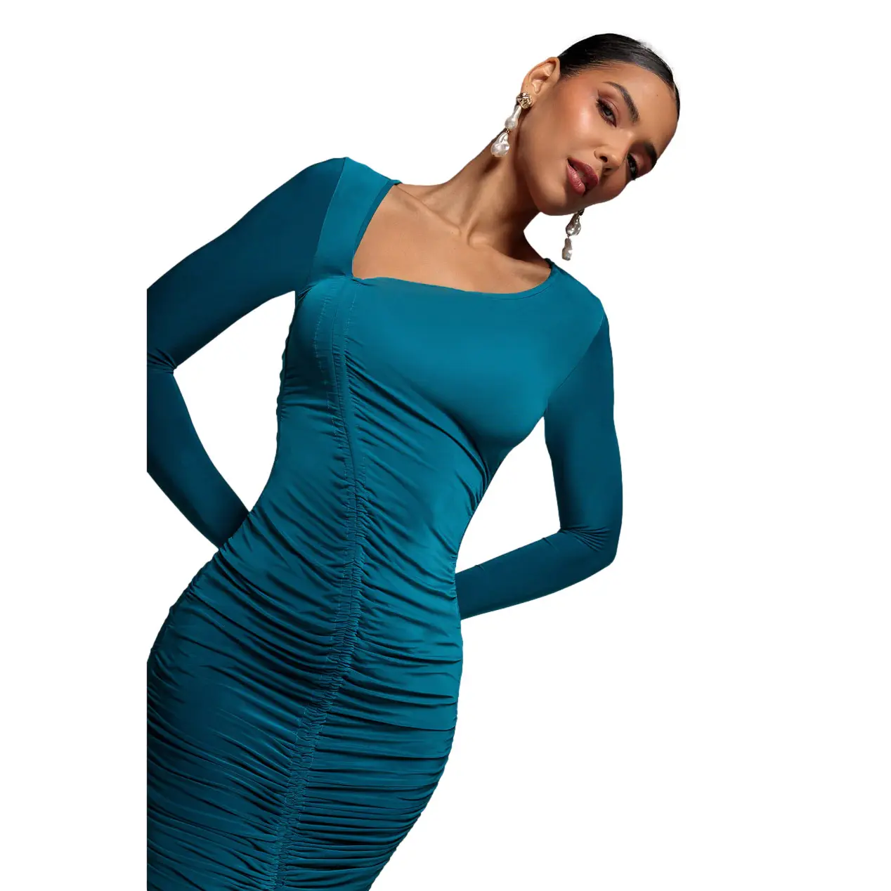 Image of Asymmetrisches Kleid Damen Goddiva Midi