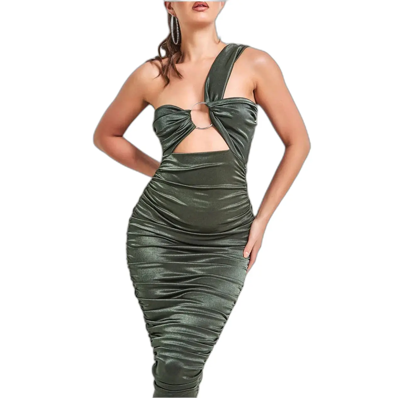 Robe asymmetrica arricciata donna