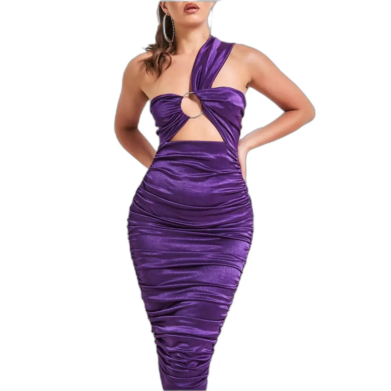 Women's Ruffled Asymmetrical Dress Goddiva
