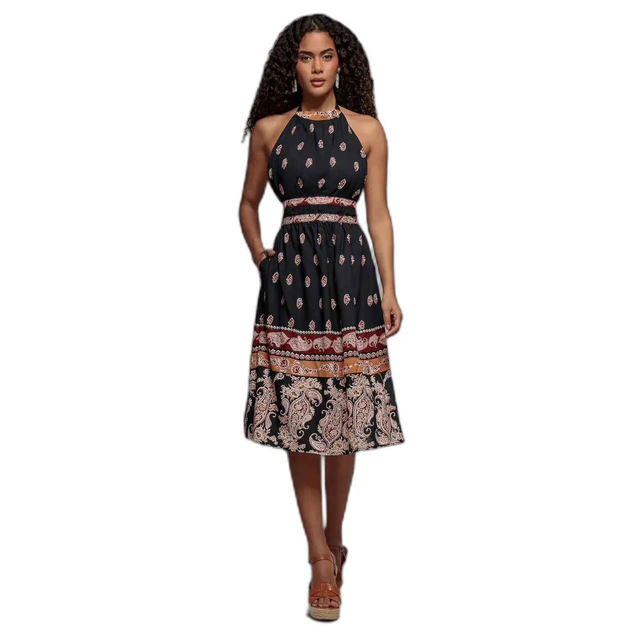 Womens Halter Neck Dress Goddiva Noir 36
