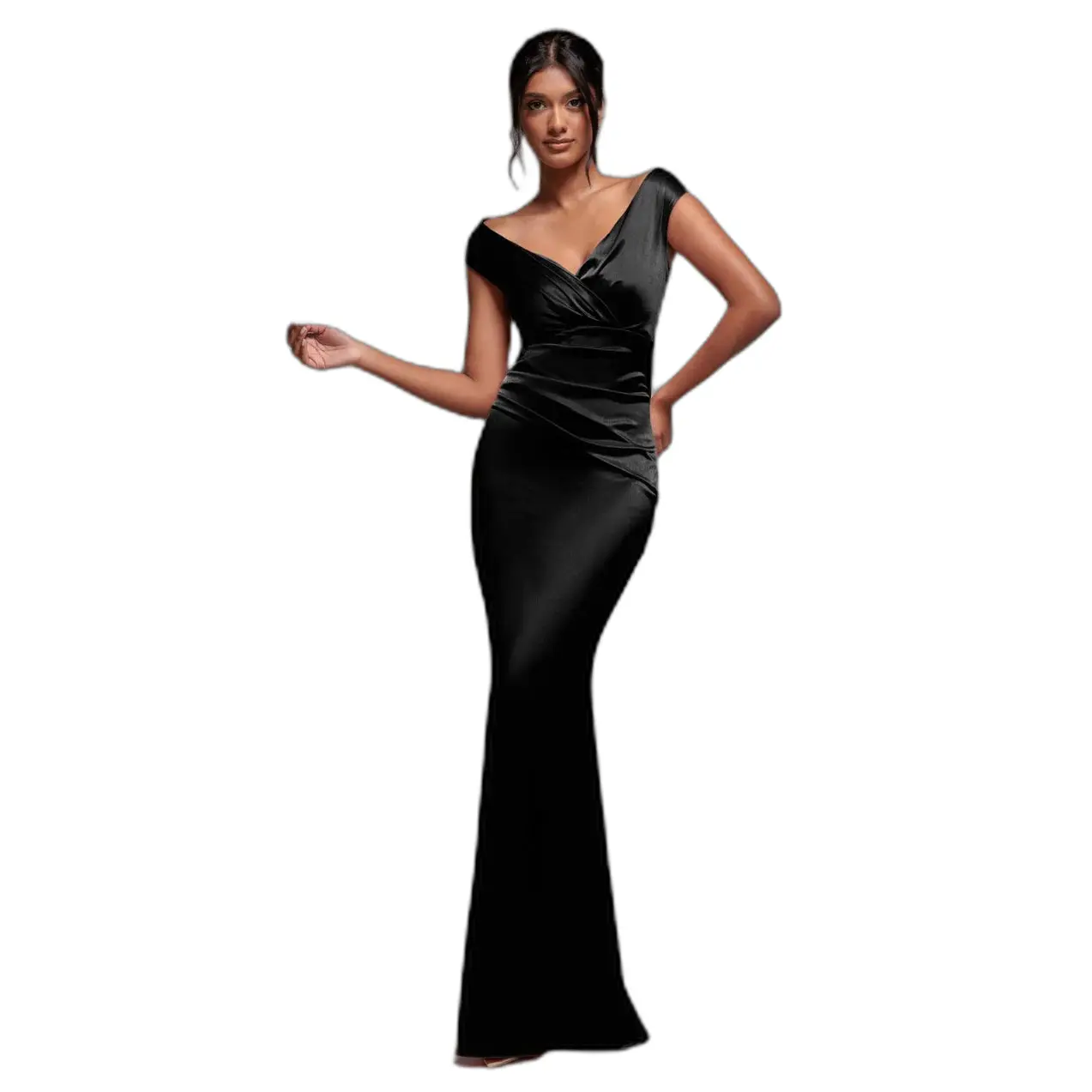 Satin Bodycon Dress Women Goddiva Off The Shoulder
