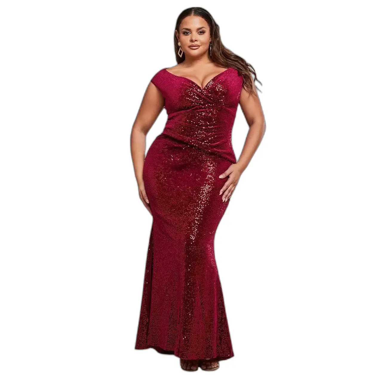 Image of Lange Glitzerkleid Damen Goddiva