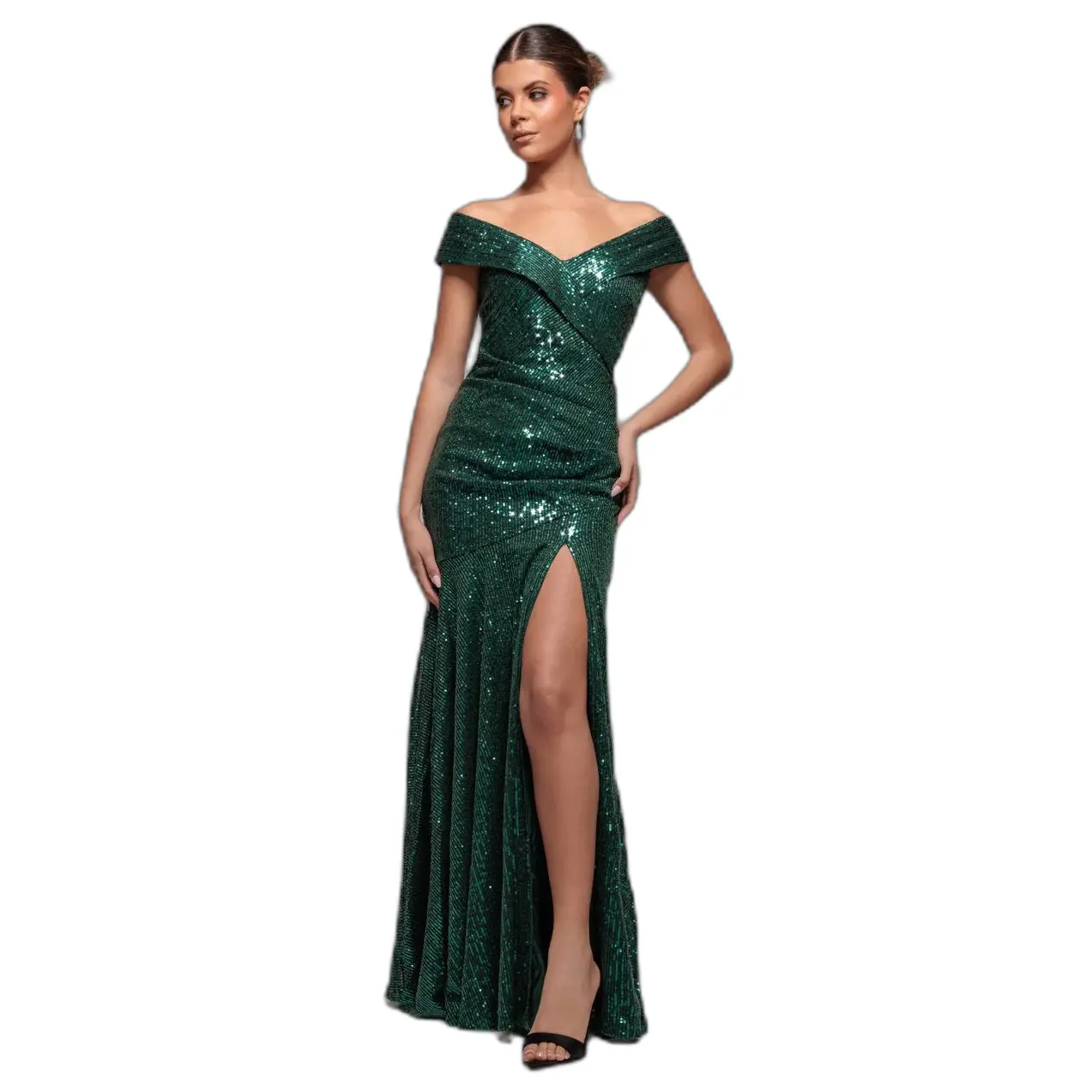 Vestito da donna  Bardot Sequin Pleated