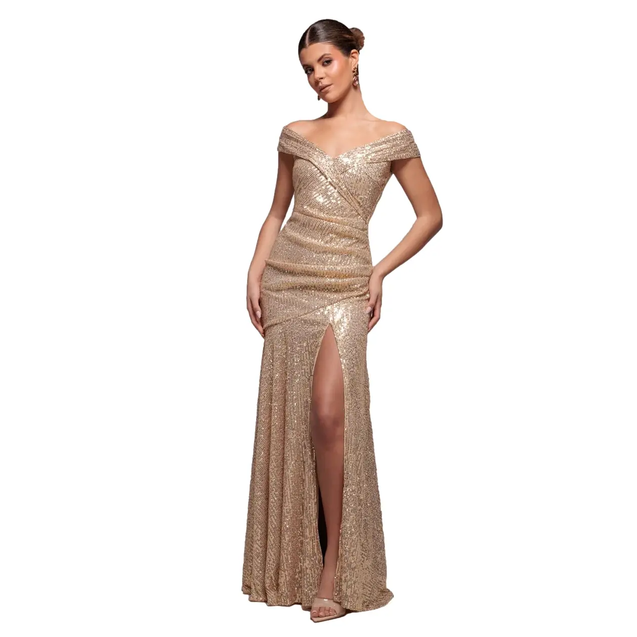 Vestito da donna  Bardot Sequin Pleated