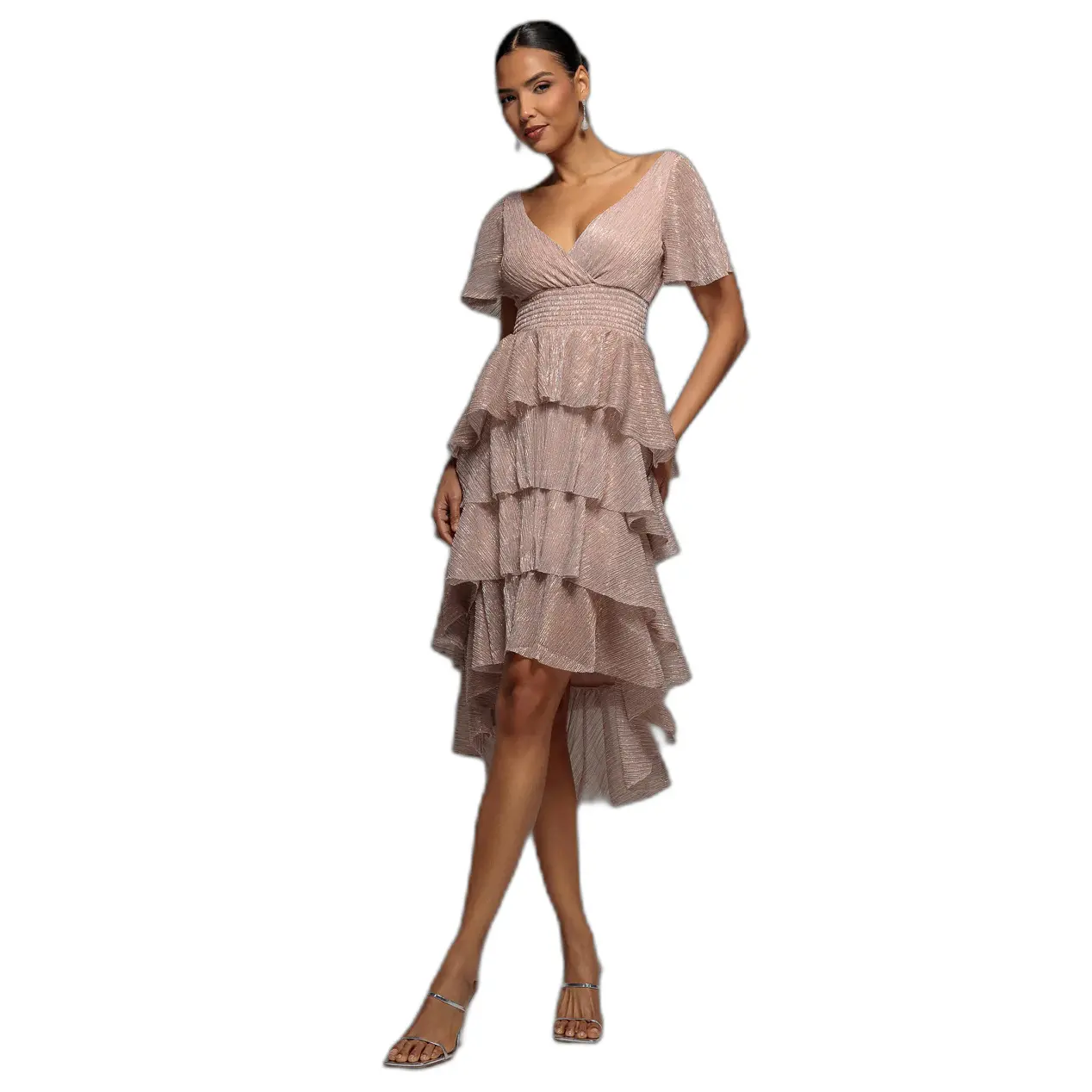 Abito asimmetrico donna  Lurex Midi