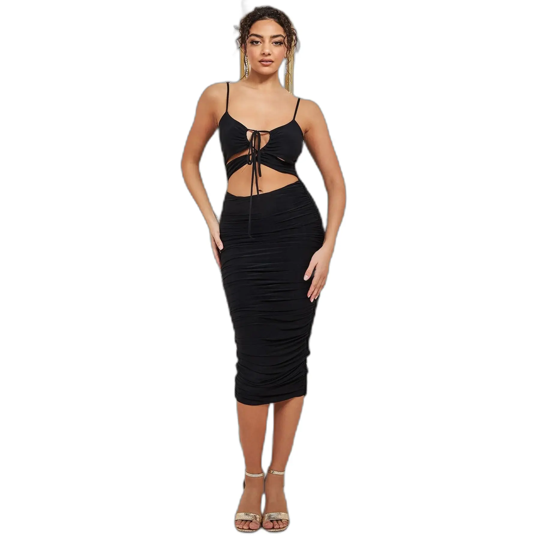 Women's tight dress Goddiva Cut Out Ruched