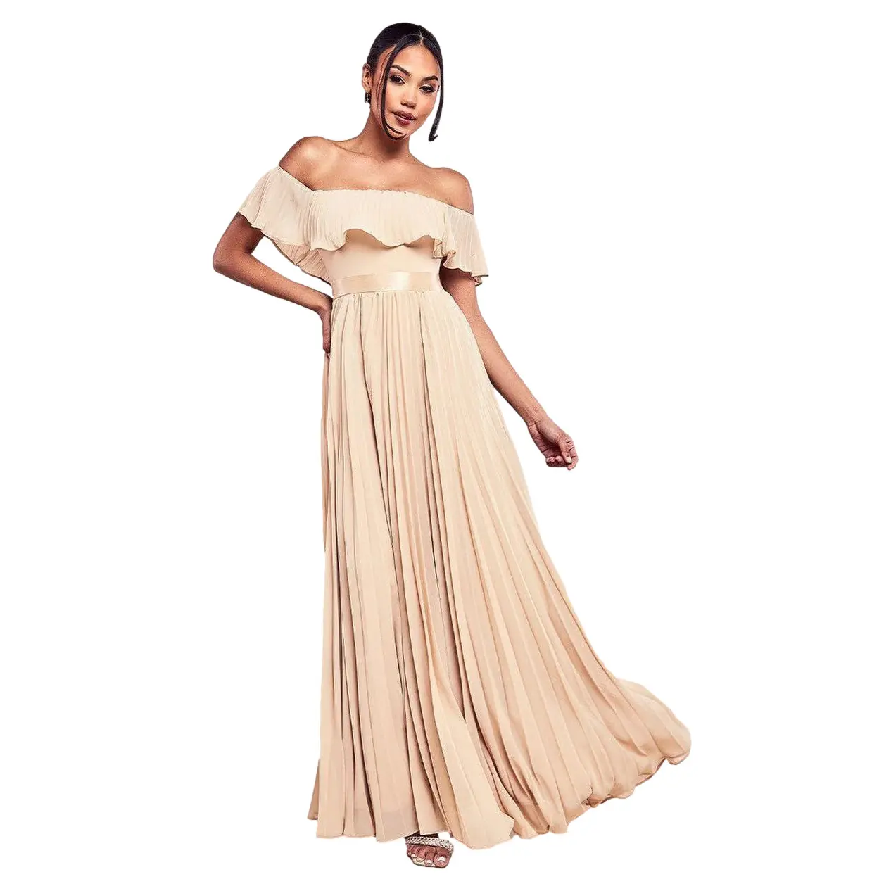 Wrap dress for women Goddiva Off Shoulder