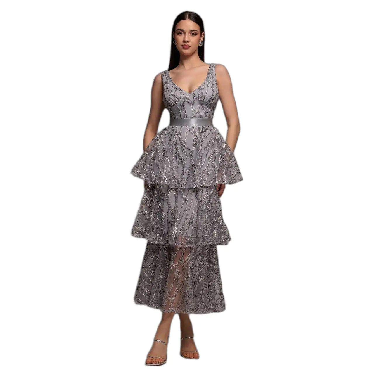 Vestito da donna  Embroidered Mesh Layered