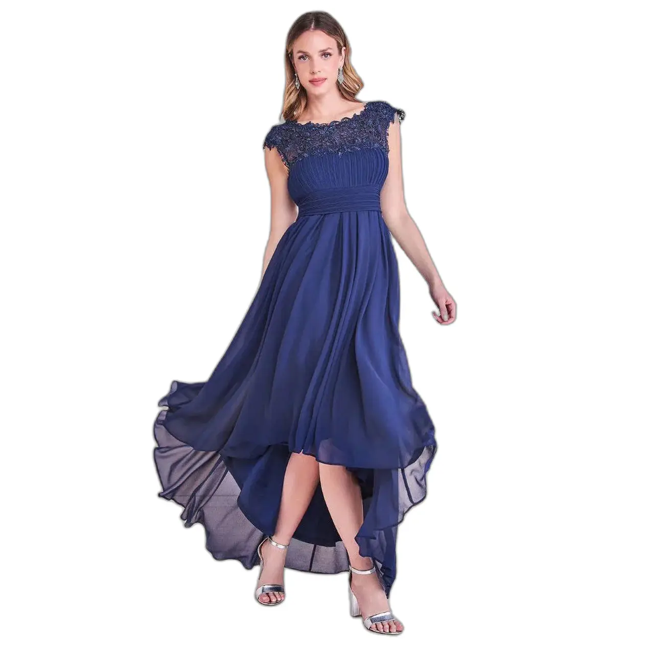 Robe maxi plissée e crochet donna