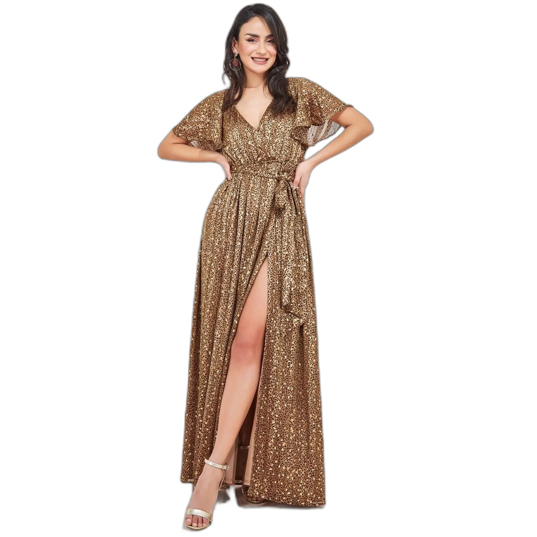 Wrap dress da donna  Wrap Printed Chiffon