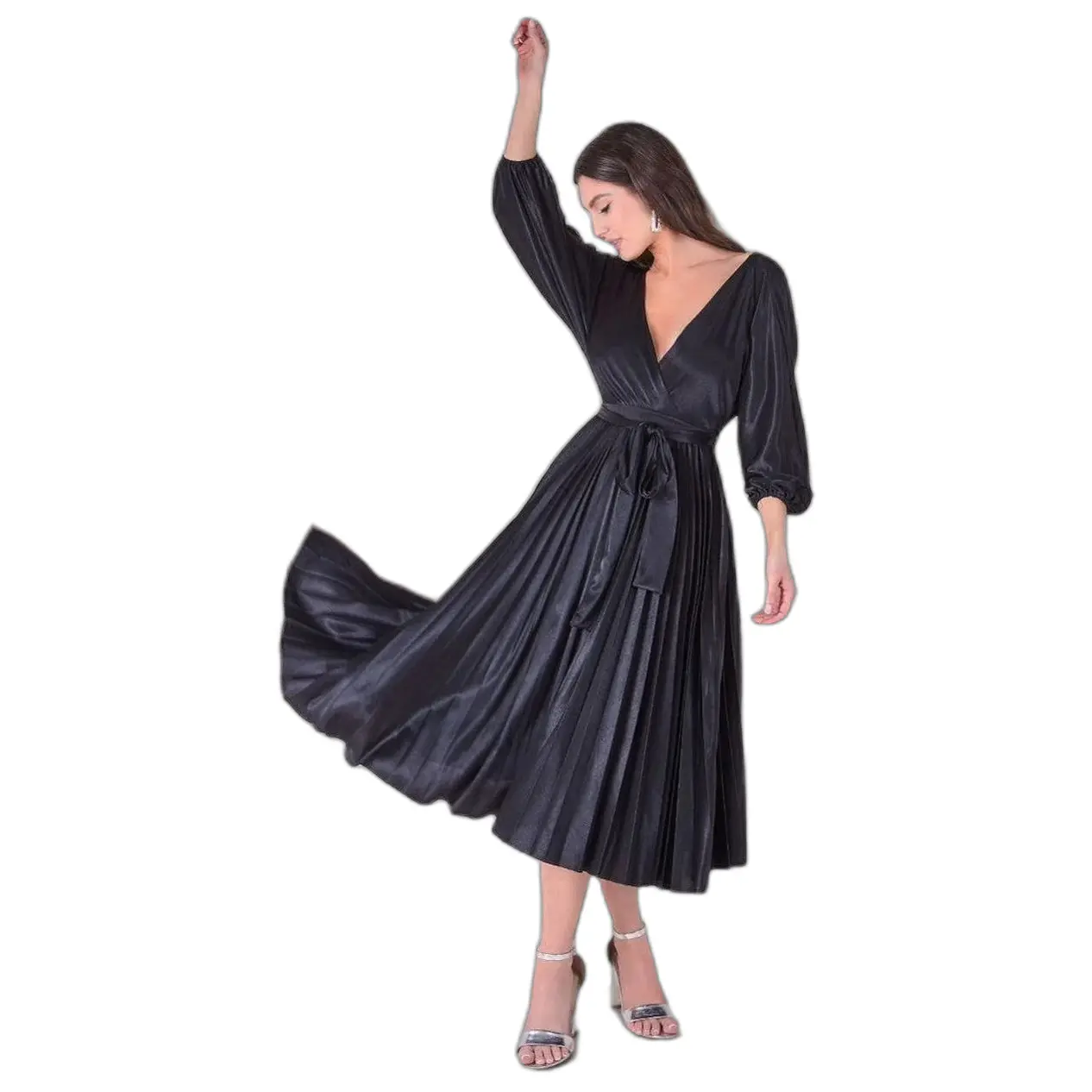 Wrap dress da donna  Pleated Wrap