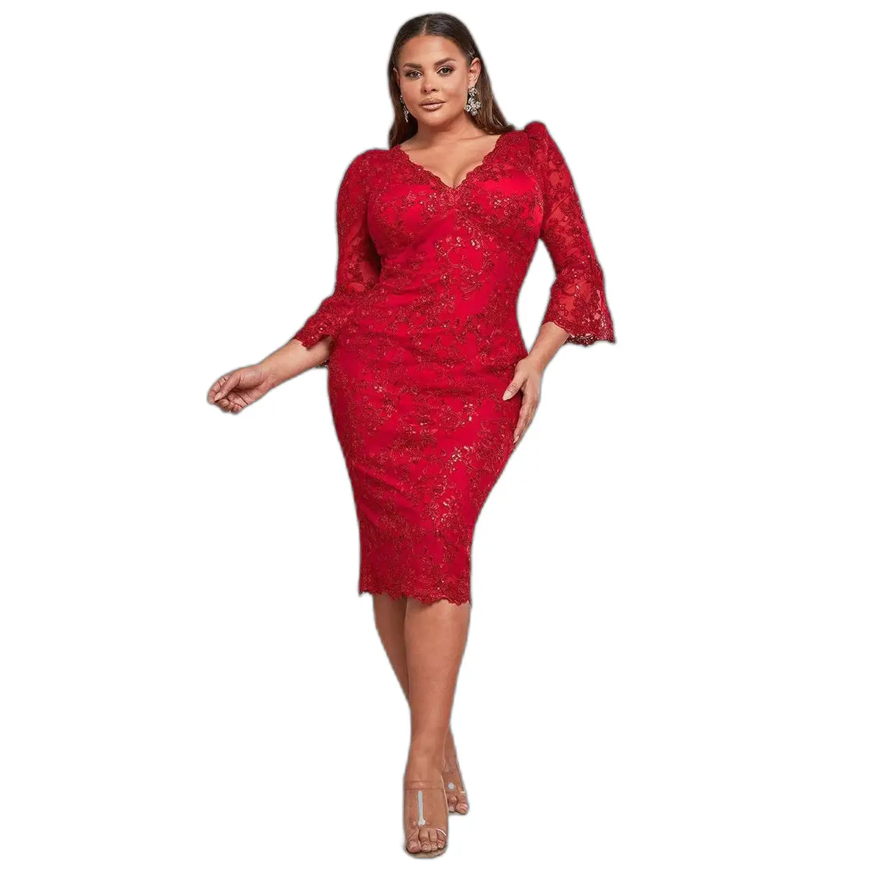 Vestito aderente da donna  Scallop Lace