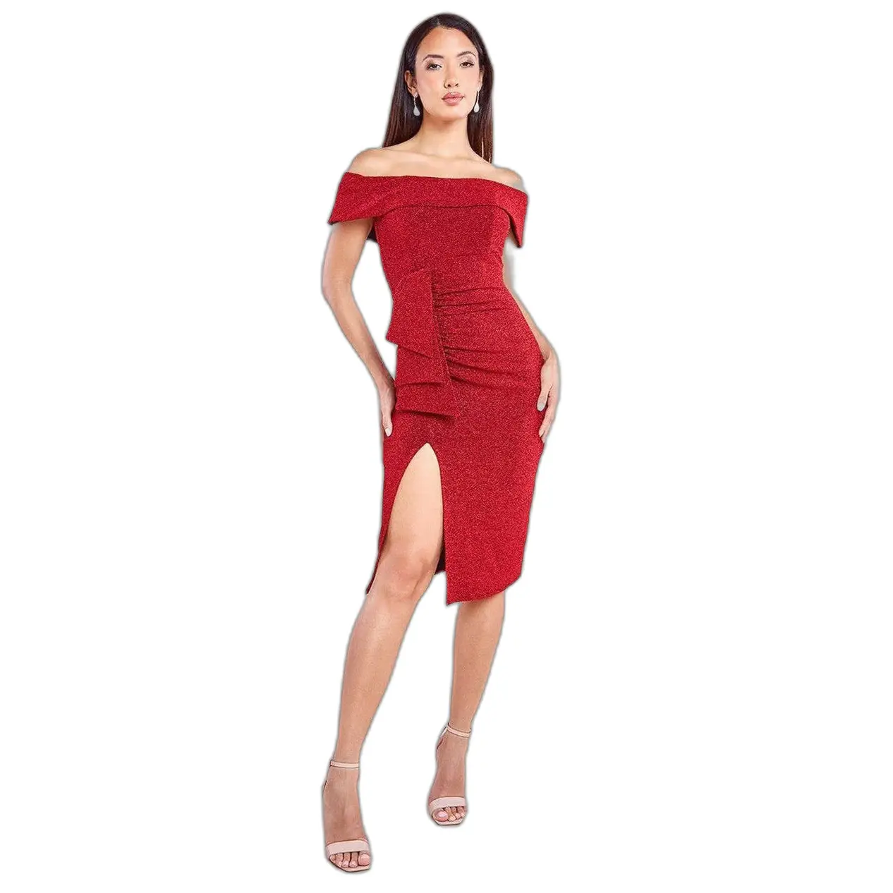Kleid Damen Goddiva Bardot