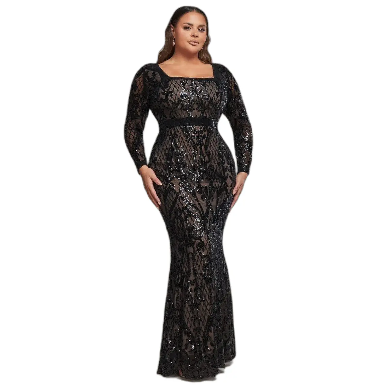 Image of Eng anliegendes Kleid für Damen Goddiva Sequin Square