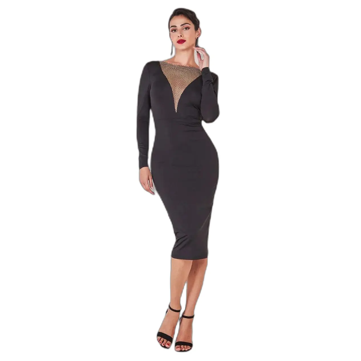 Robe midi a scollo a V donna