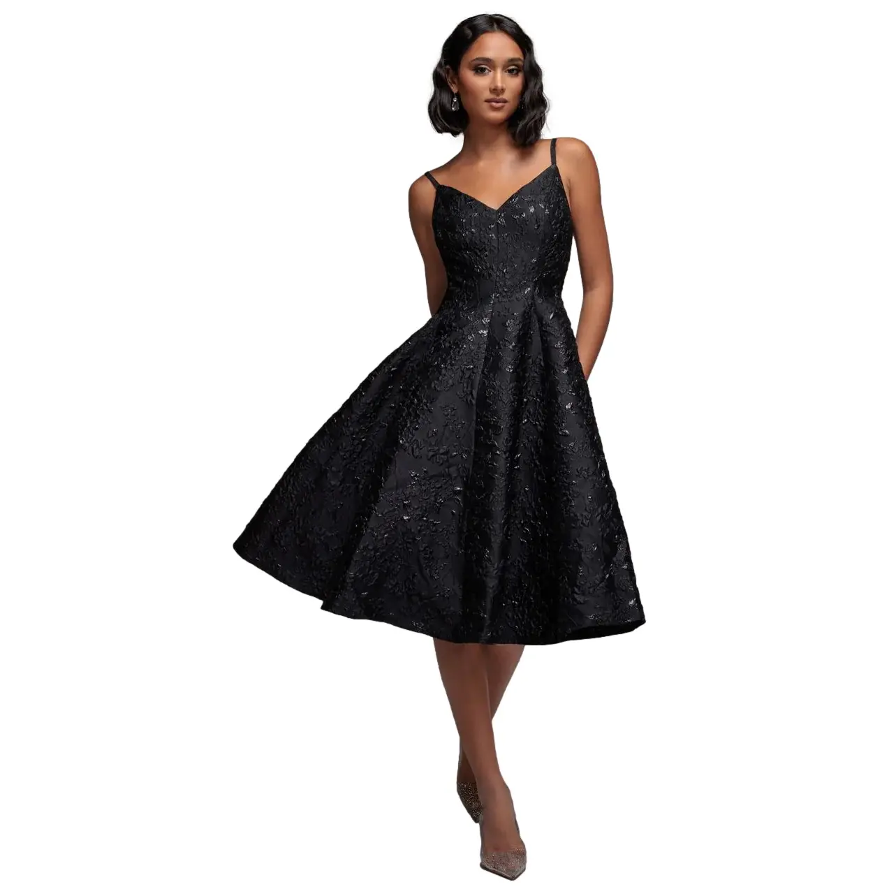 Image of Plissee-Kleid für Damen Goddiva A-line Midi