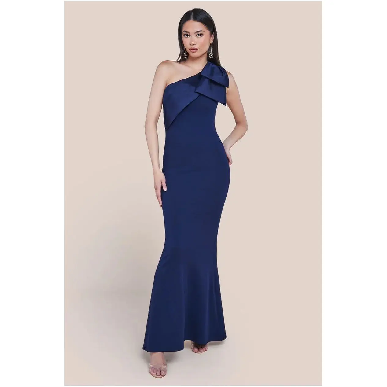 Vestito aderente da donna  Bow Scuba Crepe