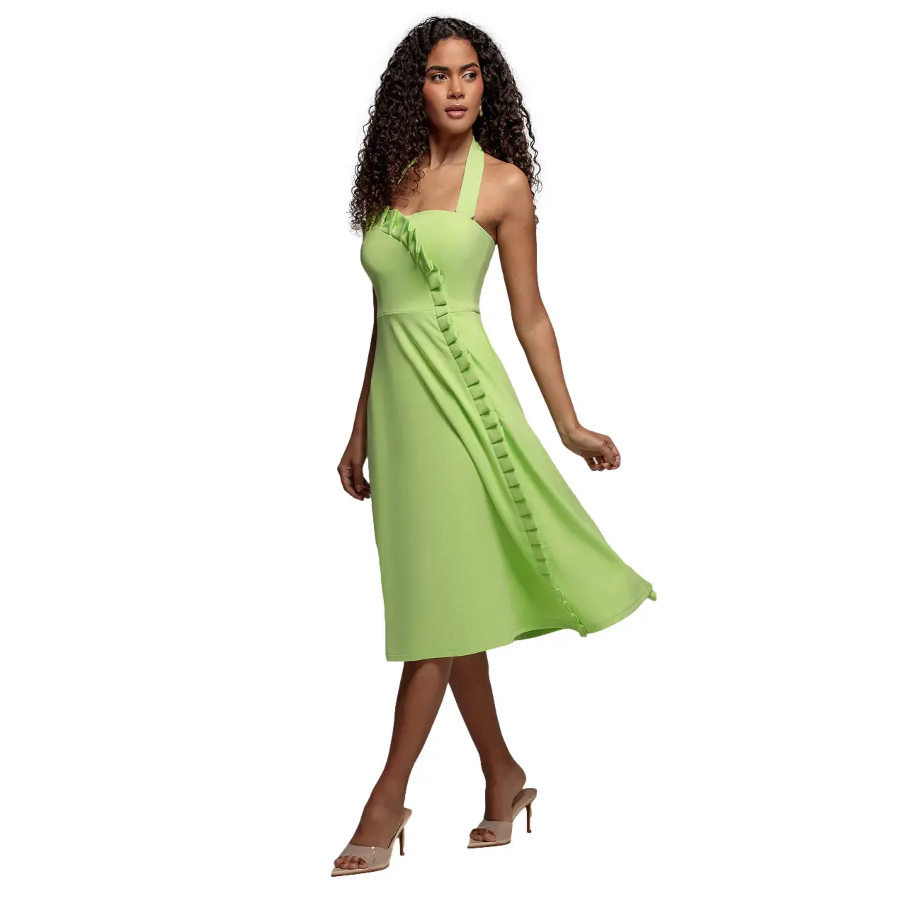 Image of Trägerkleid Rückenausschnitt Damen Goddiva Midi