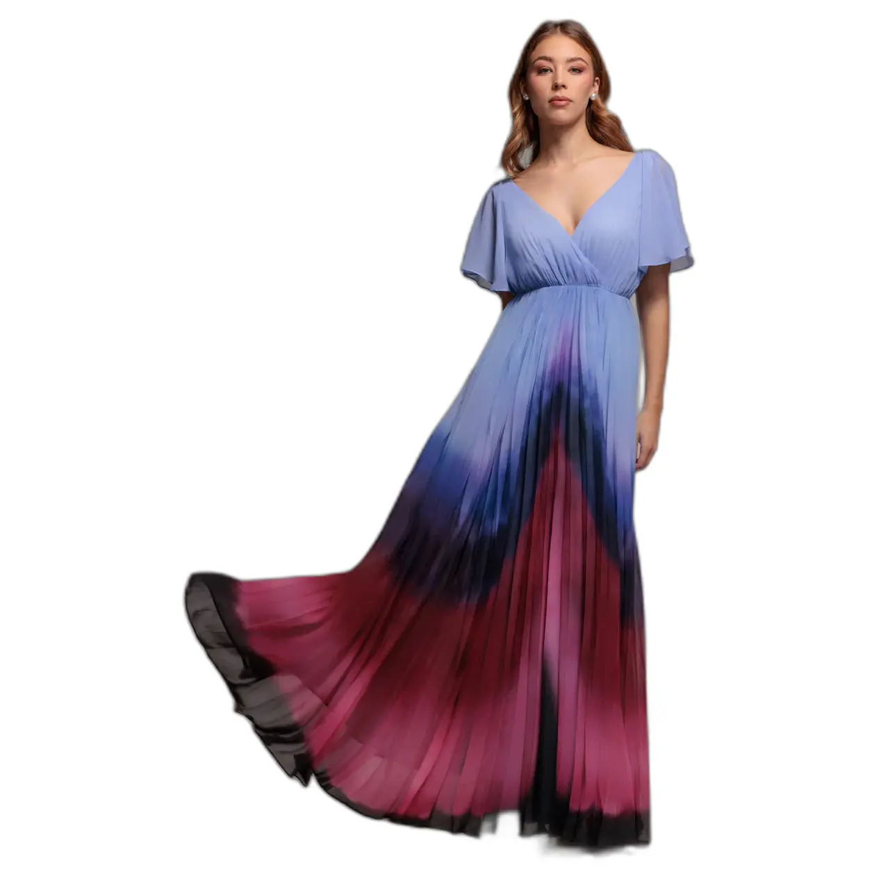 Image of Wickelkleid Damen Goddiva Wavy Ombre A-Line