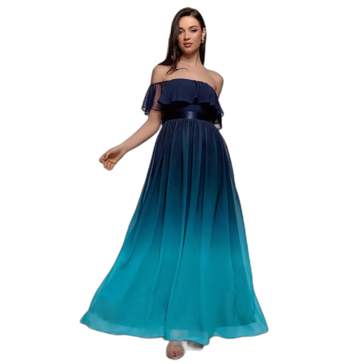 Image of Wickelkleid Damen Goddiva Bardot Frill A-line