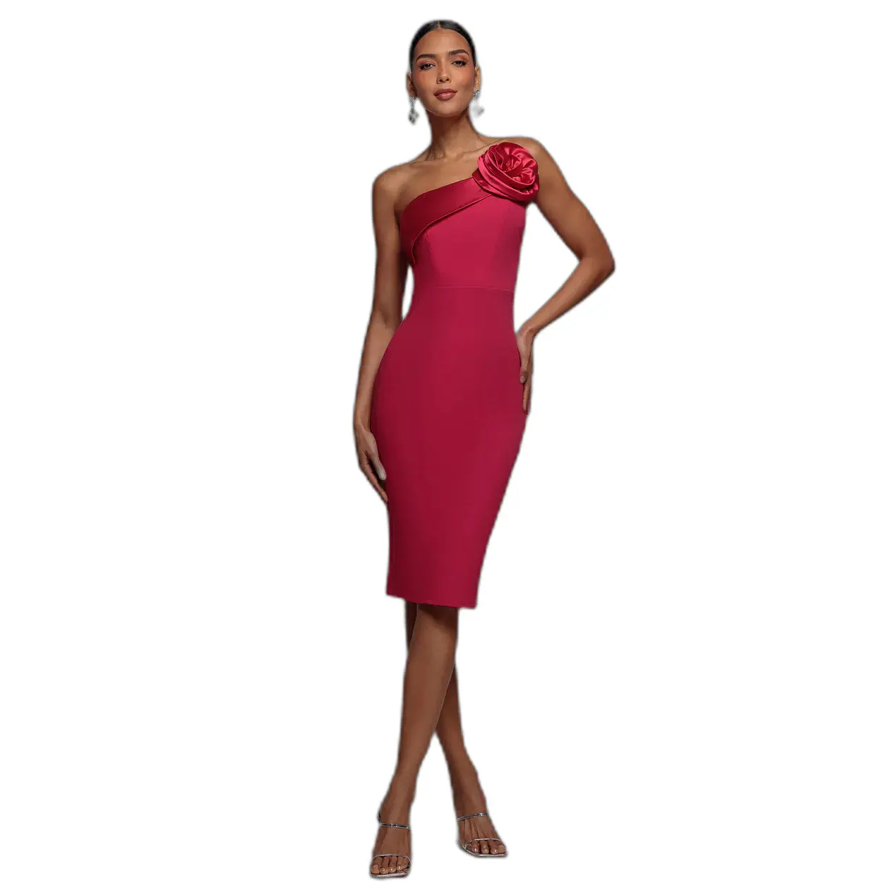 Eng anliegendes Kleid für Damen Goddiva Scuba Crepe