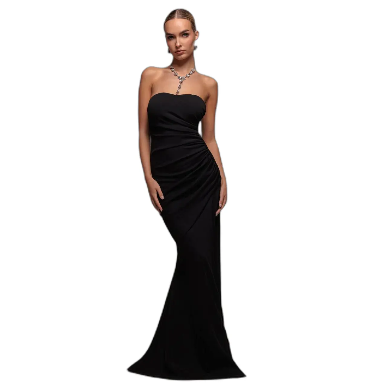 Abito aderente con collare donna  Scuba Crepe