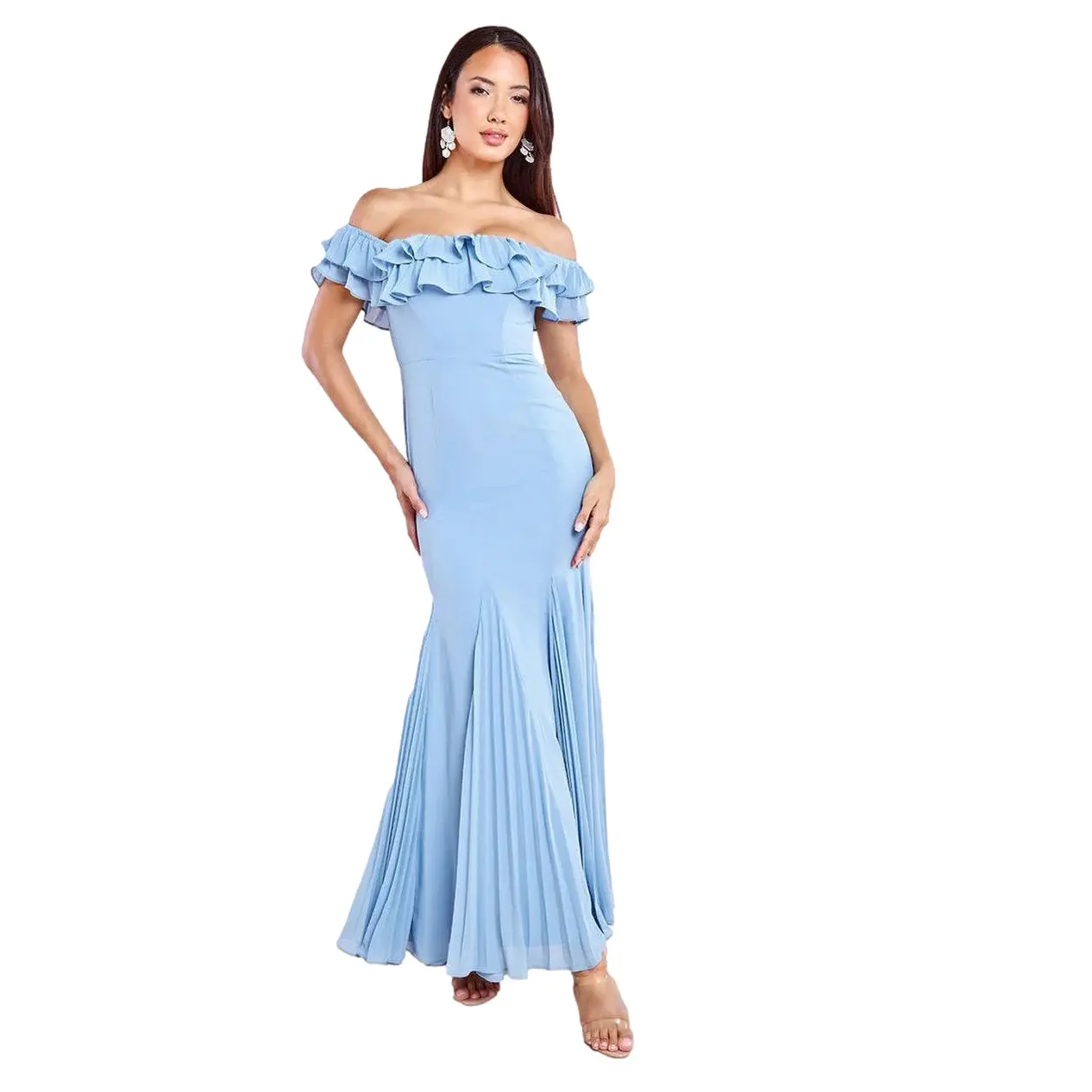 Image of Wickelkleid Damen Goddiva Frilled Off