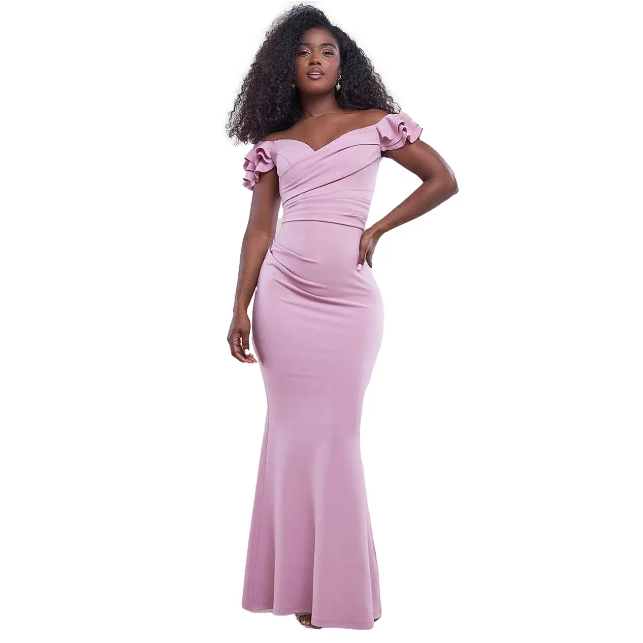 Image of Eng anliegendes Kleid für Damen Goddiva Frilled Off