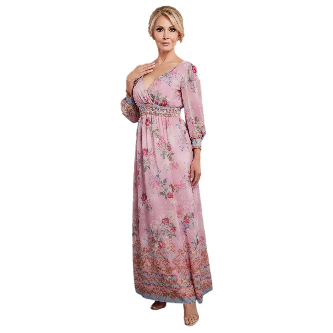 Chiffon Wrap Dress Women Goddiva Floral Print