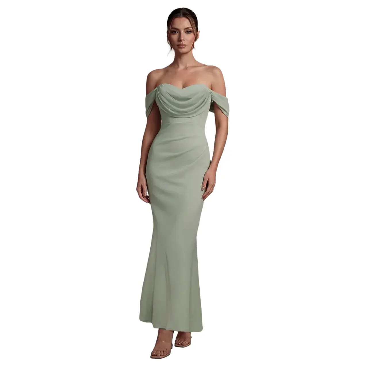 Damen Chiffonkleid Goddiva Maxi