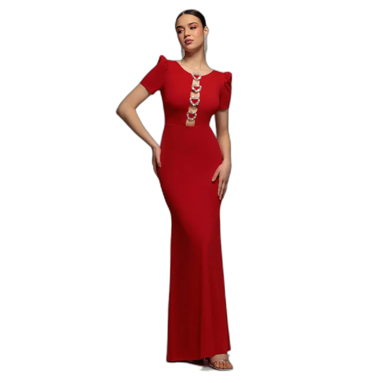 Vestito aderente da donna  Heart Brooch Scuba