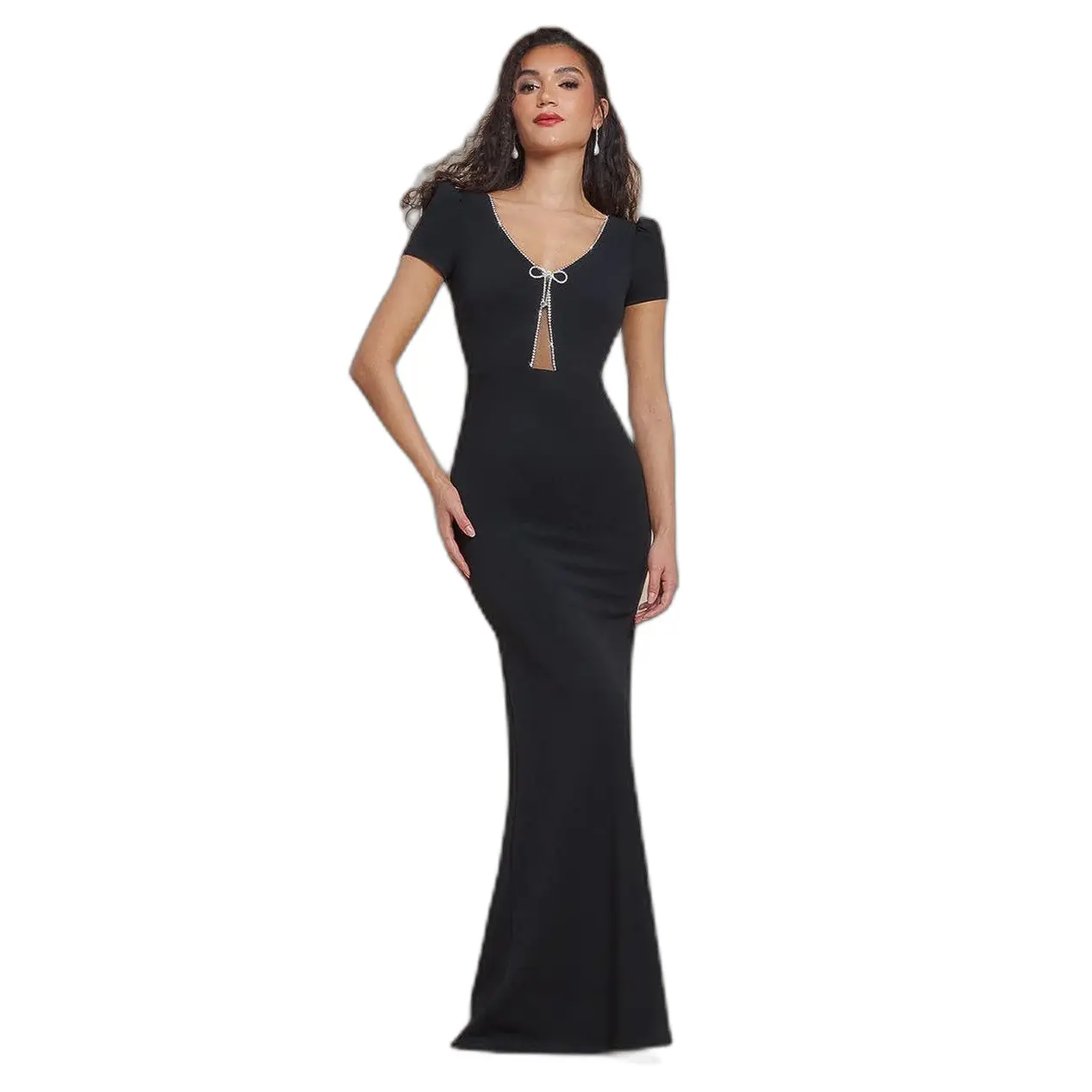 Vestito aderente da donna  Bow Scuba Crepe