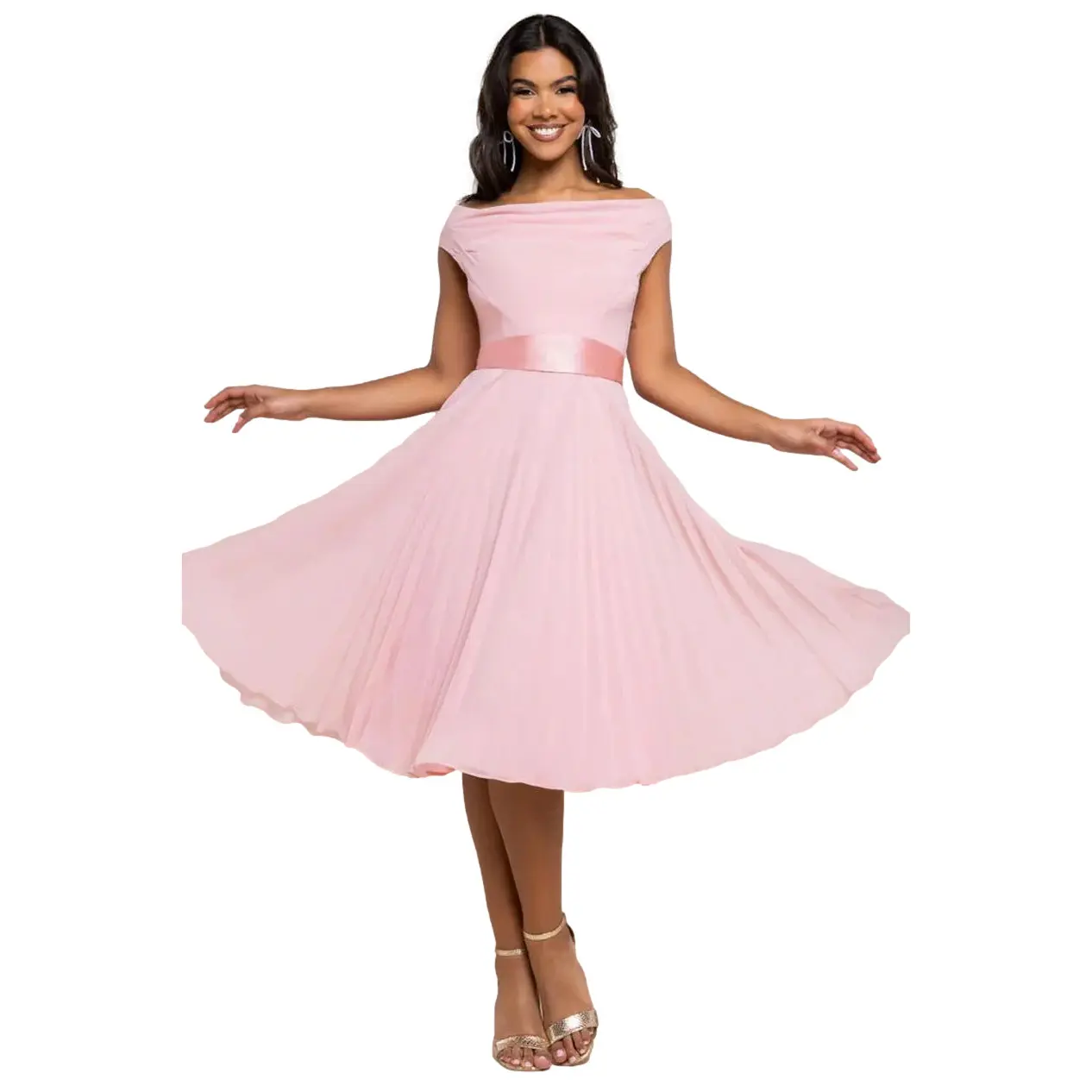 Abito a trapezio donna  A-Line Chiffon Pleated