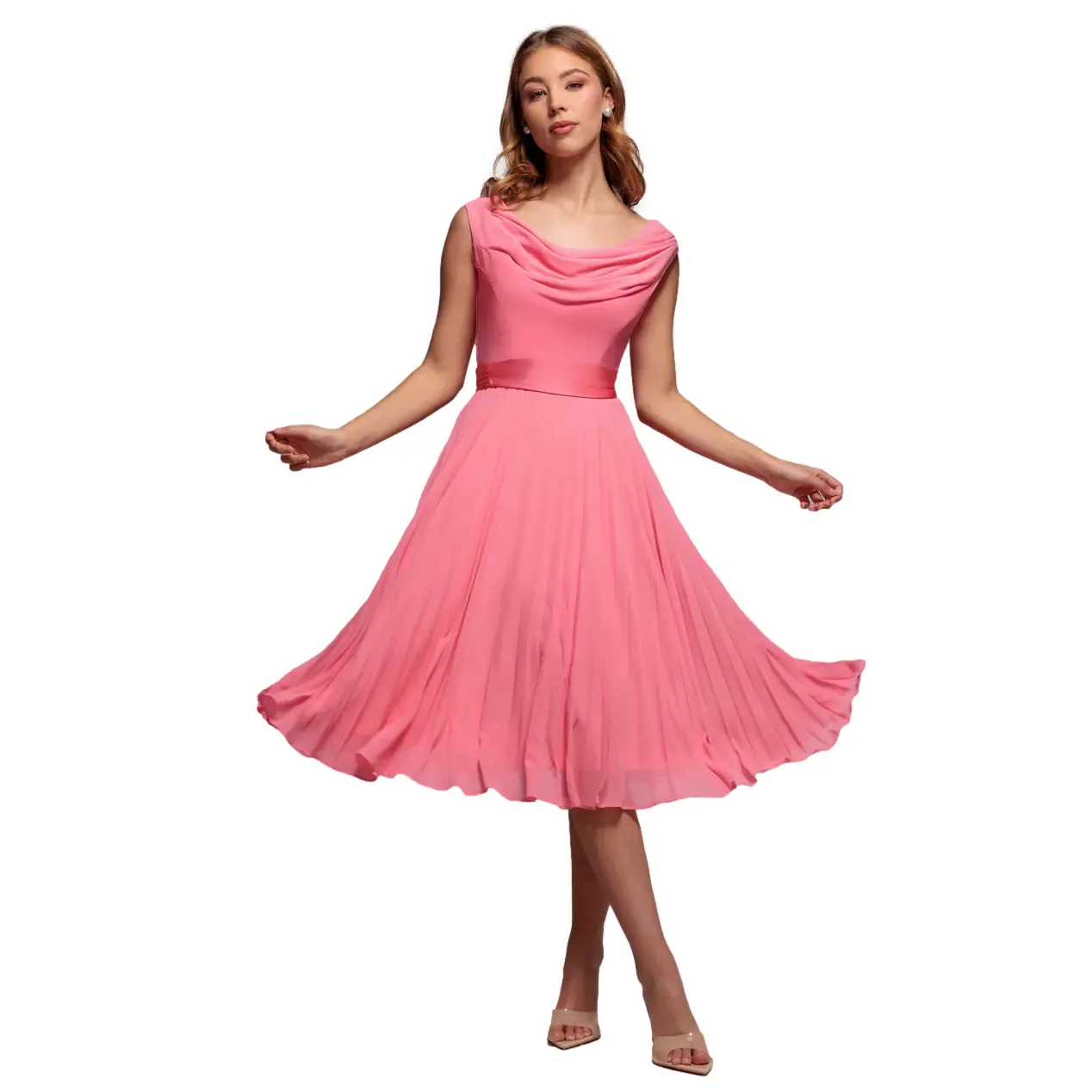 Abito a trapezio donna  A-Line Chiffon Pleated