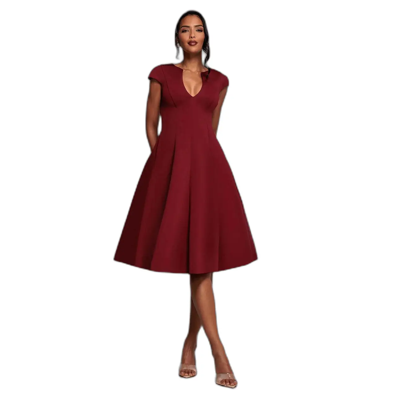 Vestito da donna  Cap A-line Wine