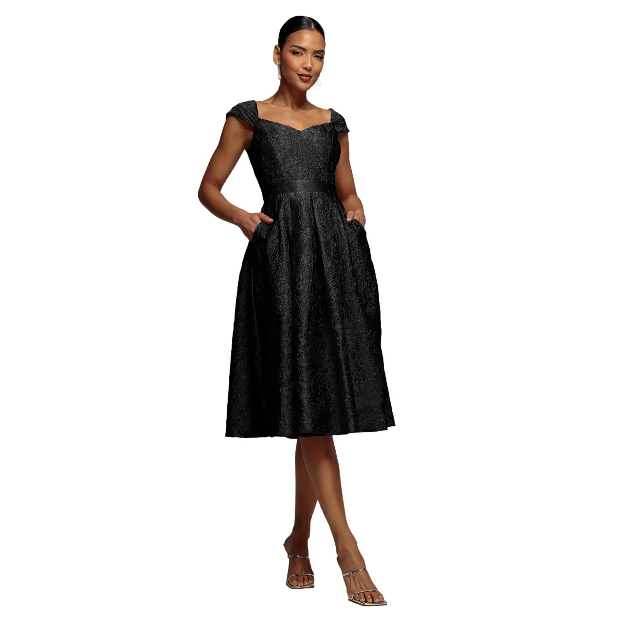 Image of Plissee-Kleid für Damen Goddiva Crushed Midi