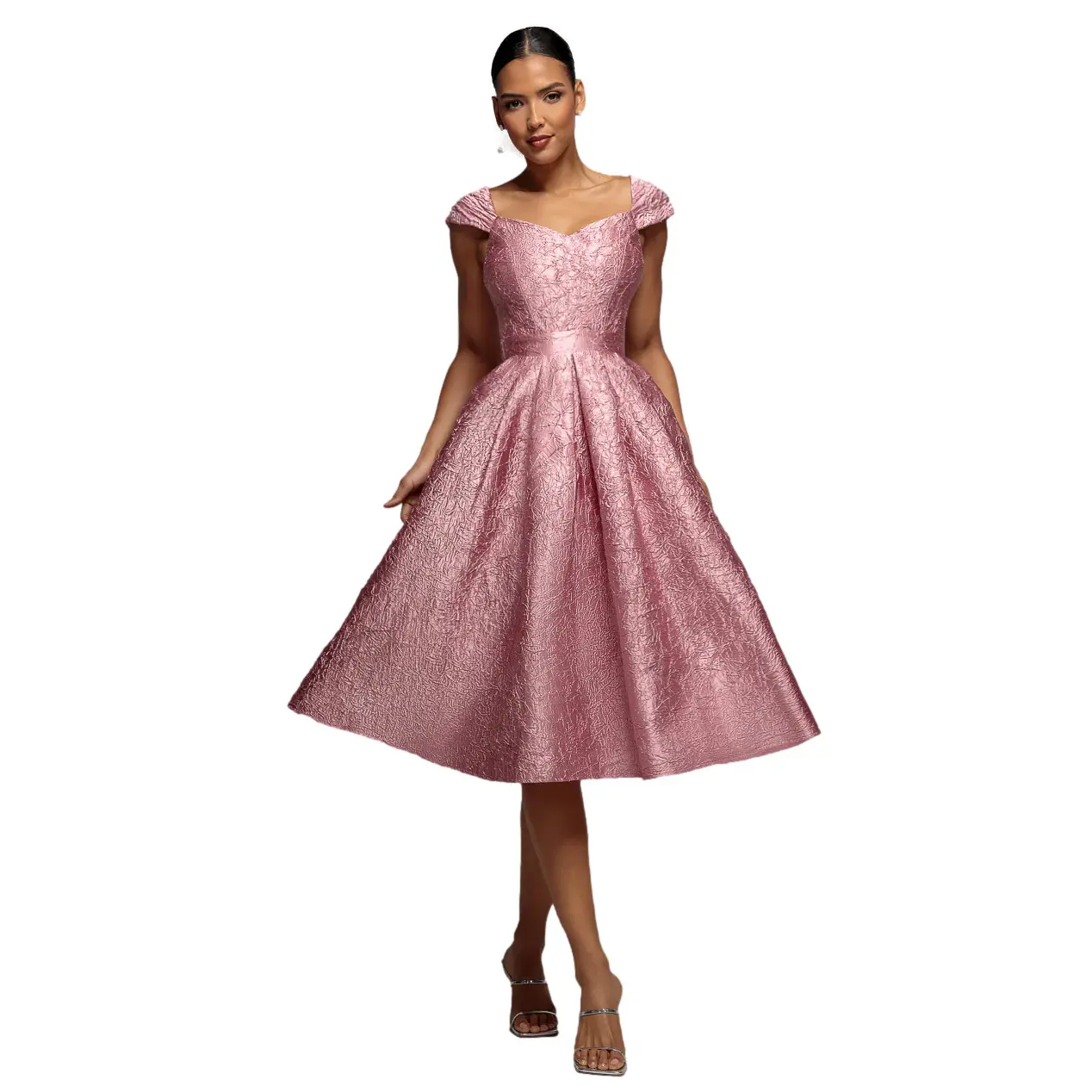Plissee-Kleid für Damen Goddiva Crushed Midi