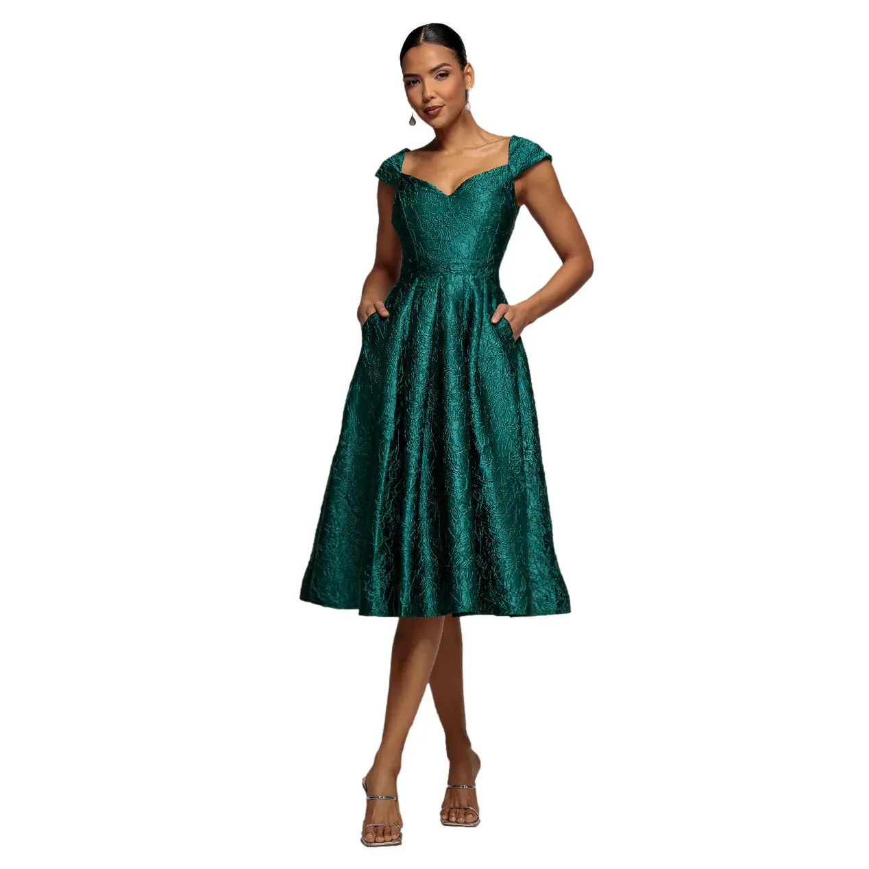 Vestito a pieghe da donna  Crushed Midi