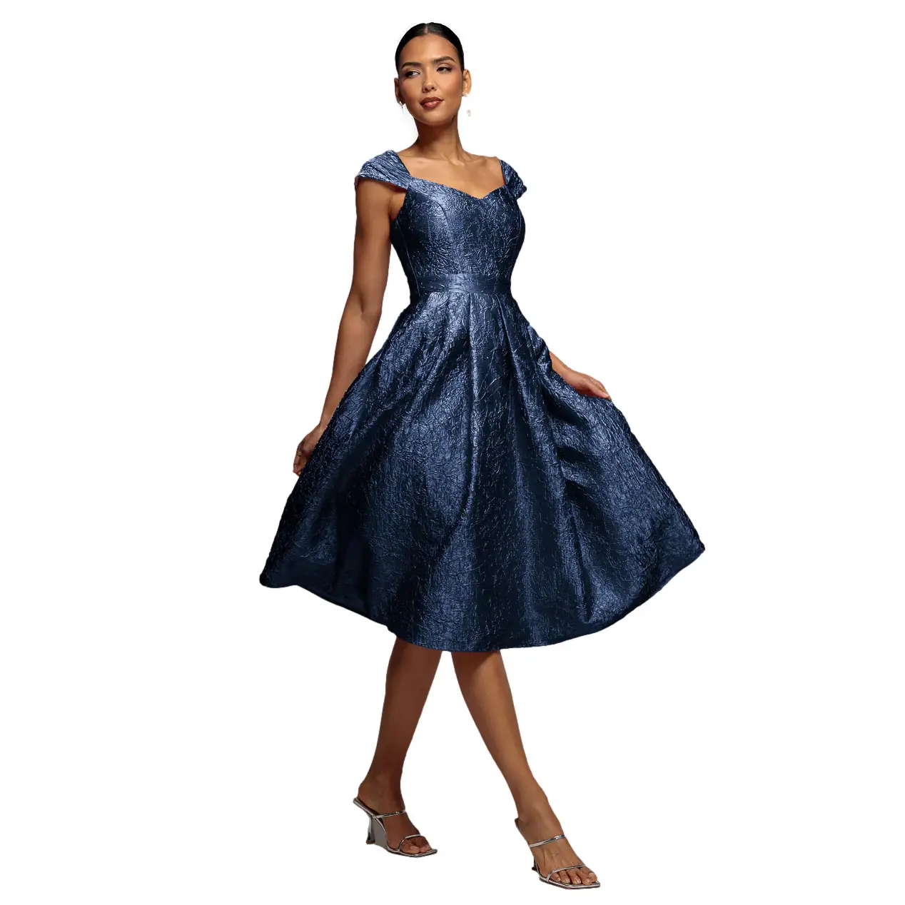 Plissee-Kleid für Damen Goddiva Crushed Midi