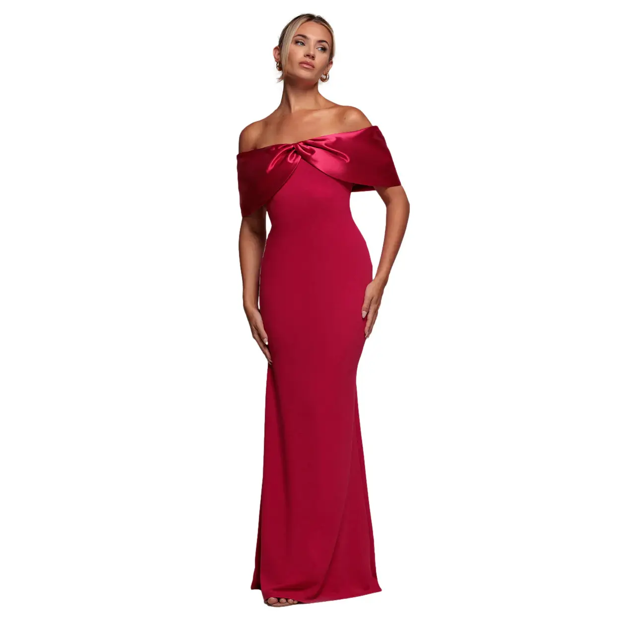 Langes Kleid, Damen Goddiva Bardot