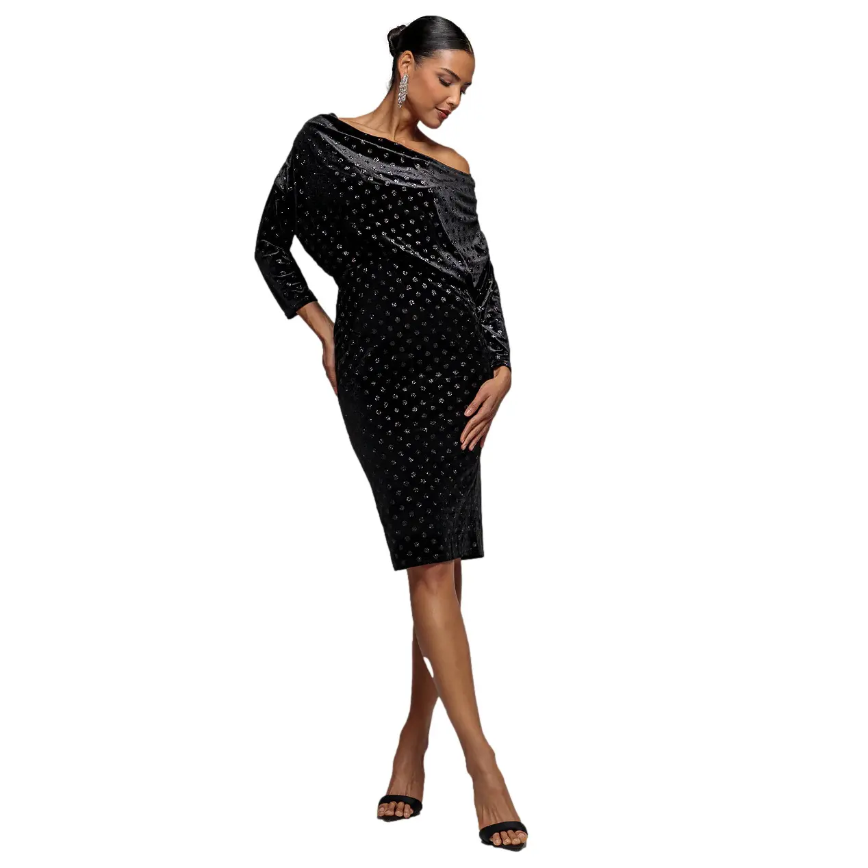 Womenâs Cowl Neck Dress Goddiva Midi