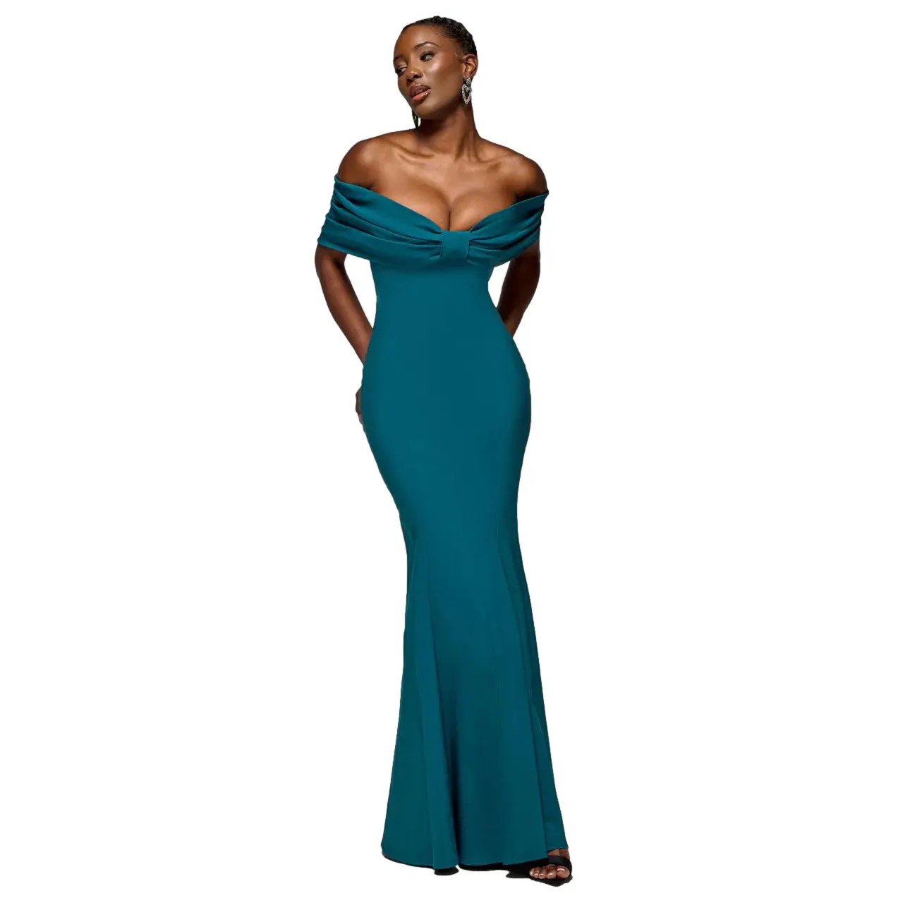 Image of Kleid mit Schleifenkragen Damen Goddiva Bardot