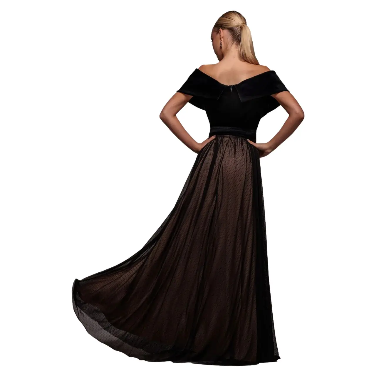 Image of Damen Trapezkleid lang Goddiva Bardot