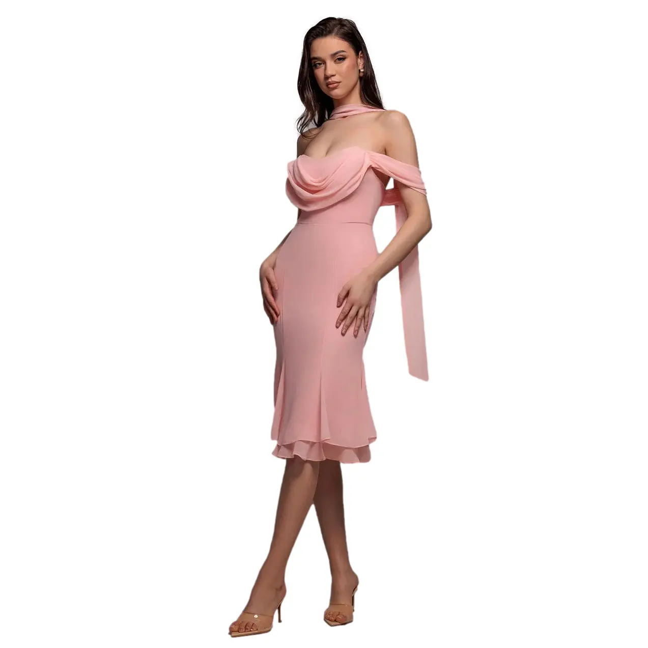 Image of Damen Chiffonkleid Goddiva Midi