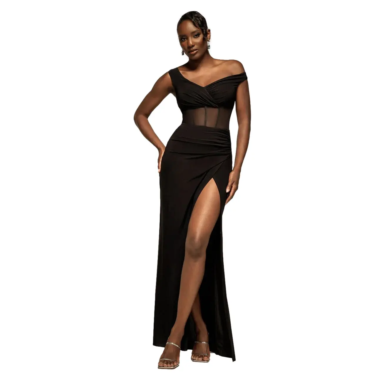 Image of Langes Wickelkleid für Damen Goddiva
