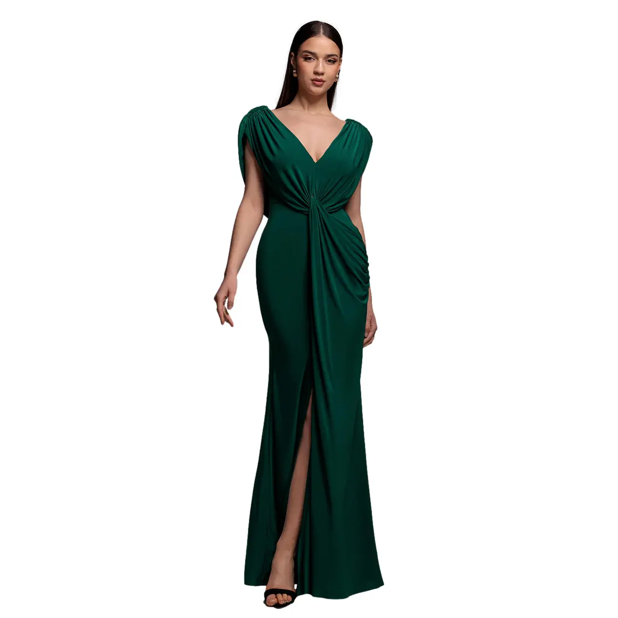Image of Damenkleid mit tiefem Ausschnitt Goddiva Mermaid Draped