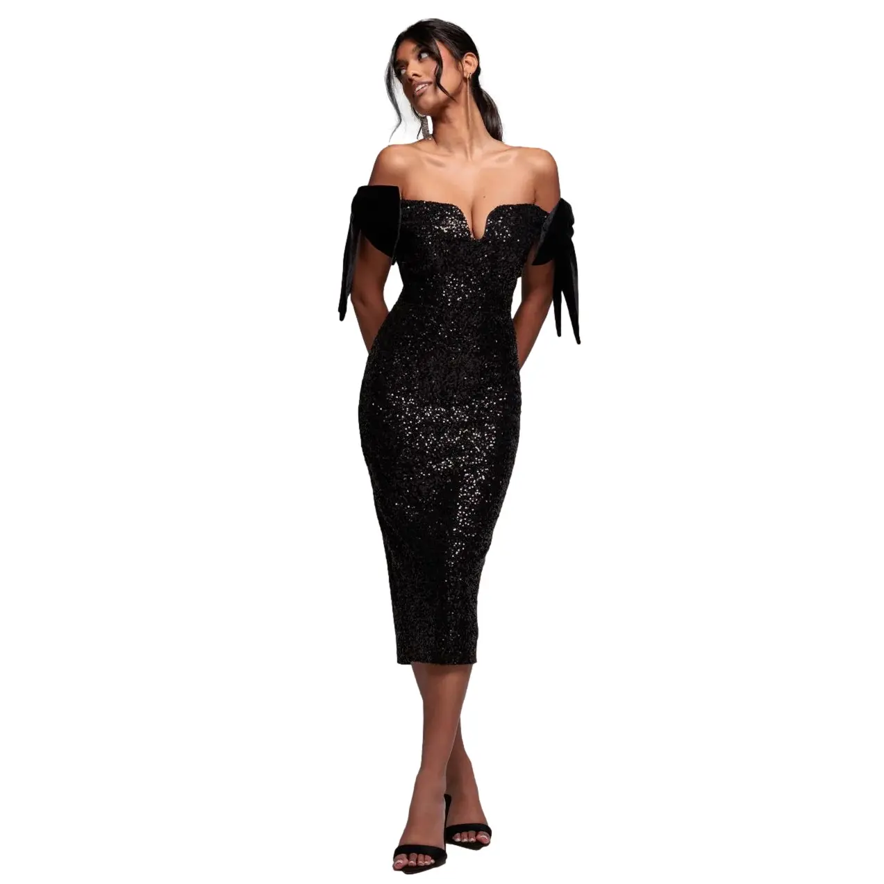 Image of Wickelkleid für Frauen in Midi-Länge Goddiva