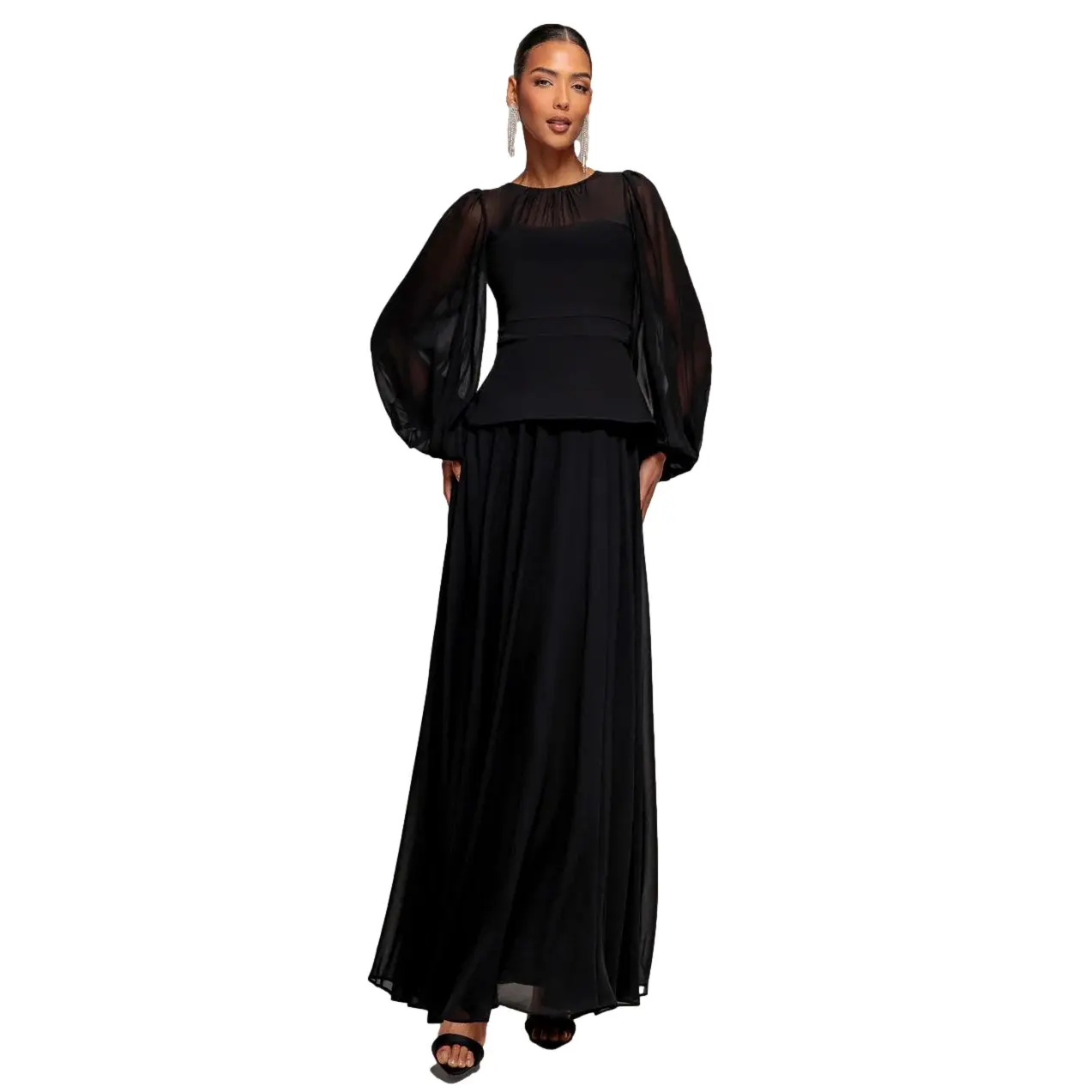 Image of Damenbluse mit Puffärmeln Goddiva Maxi