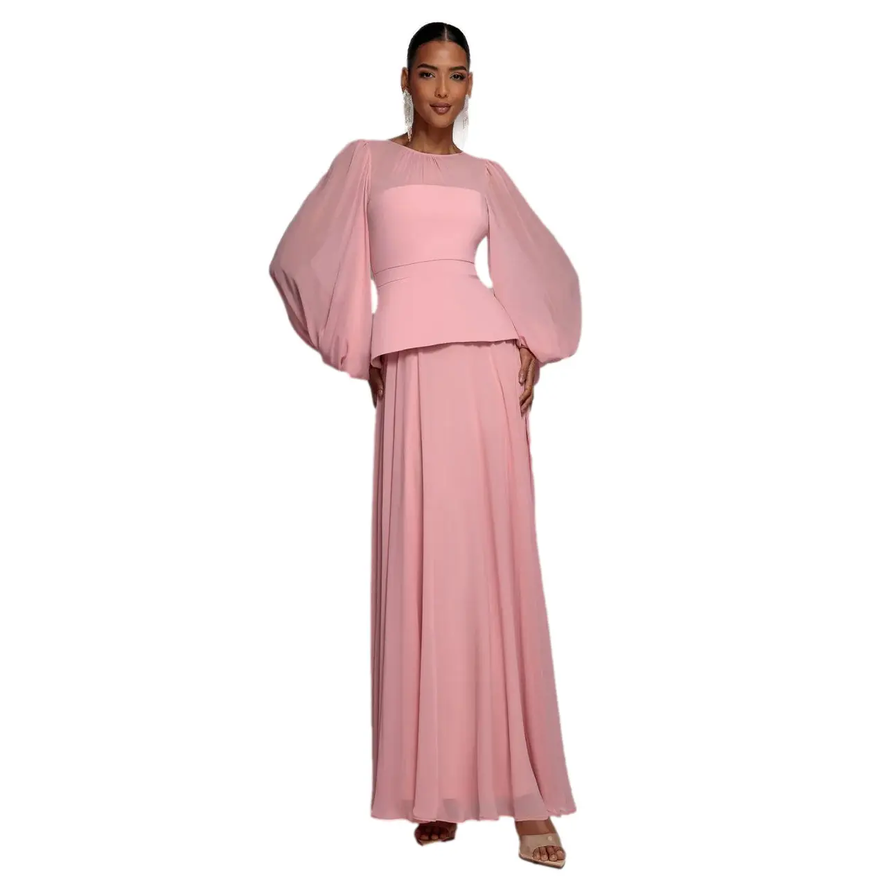 Damenbluse mit Puffärmeln Goddiva Maxi